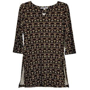 Barbara Gerwit Tunic Horsebit Equestrian Splice Neck 3/4 Sleeve Stretch Small